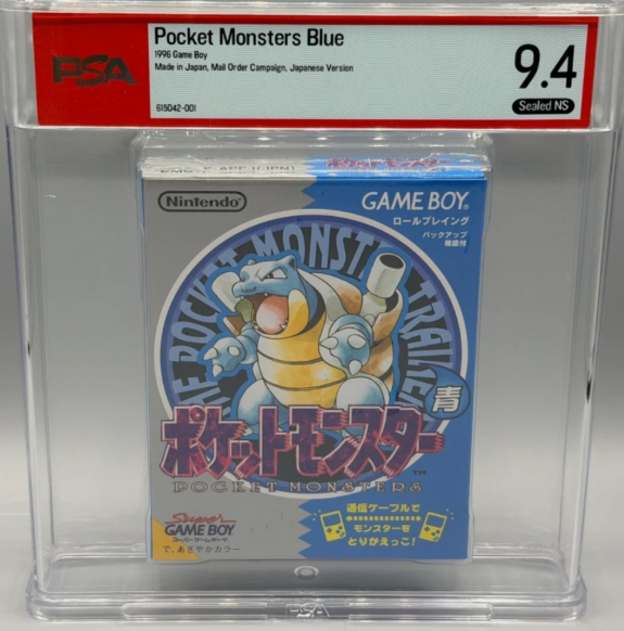 Pokemon Blue Pocket Monster Aoi Nintendo Game Boy First Print New PSA 9.4 NS